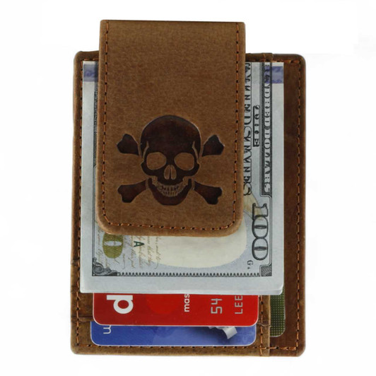 Money Clip Card Holder - Skull & Bones