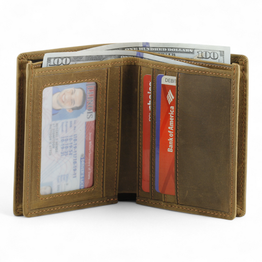 Men’s Gusseted Bifold Wallet-Tan