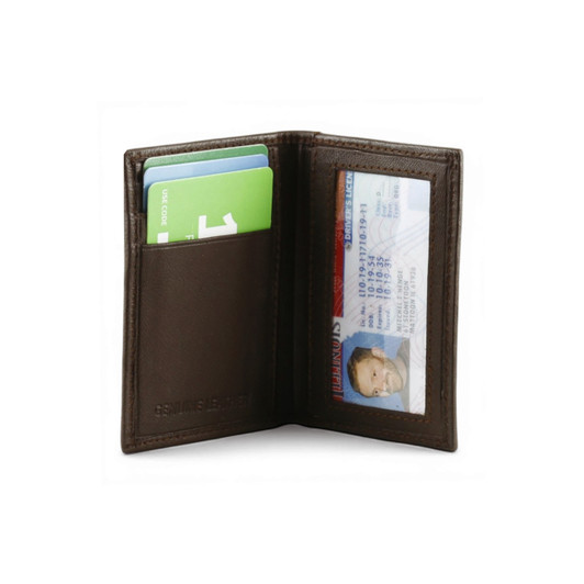 Leather Credit Card Holder - Brown