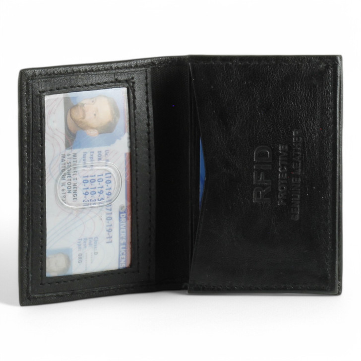 RFID Leather Card Holder with Gusset Pocket