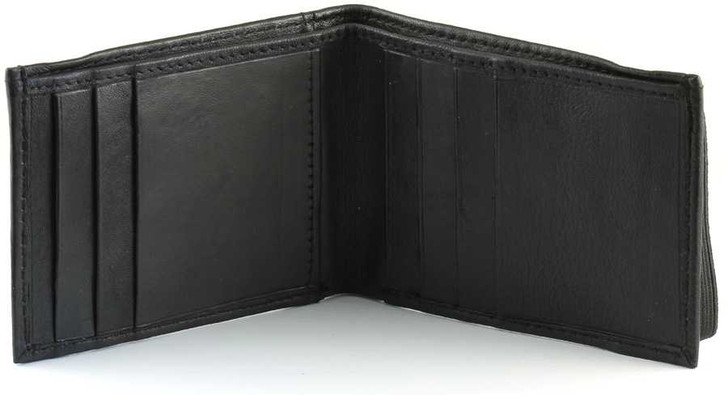 Bifold Leather Wallet Open