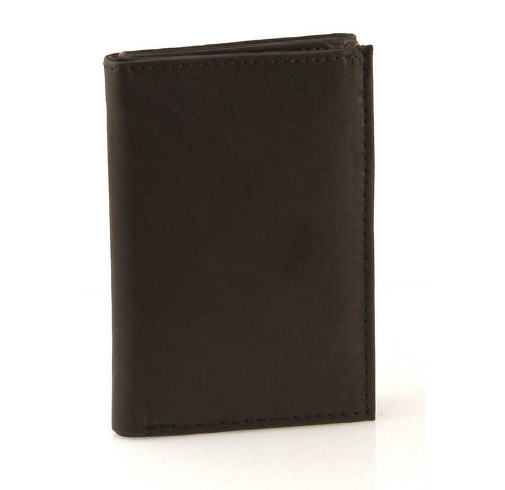 Ultra Slim Trifold Wallet Front Brown