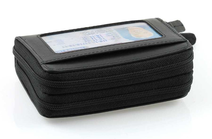 RFID Double Zipper Accordion Credit Card Holder