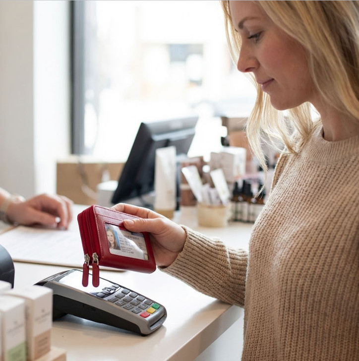 RFID Double Zip Accordion Credit Card Holder
