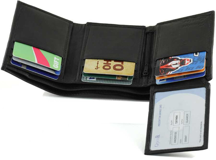 RFID Trifold Wallet for Men Show Your ID