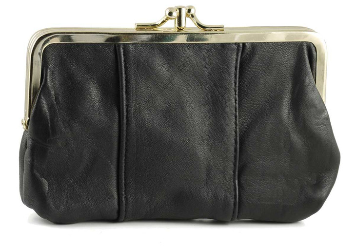 6" Double Kiss Lock Change Purse