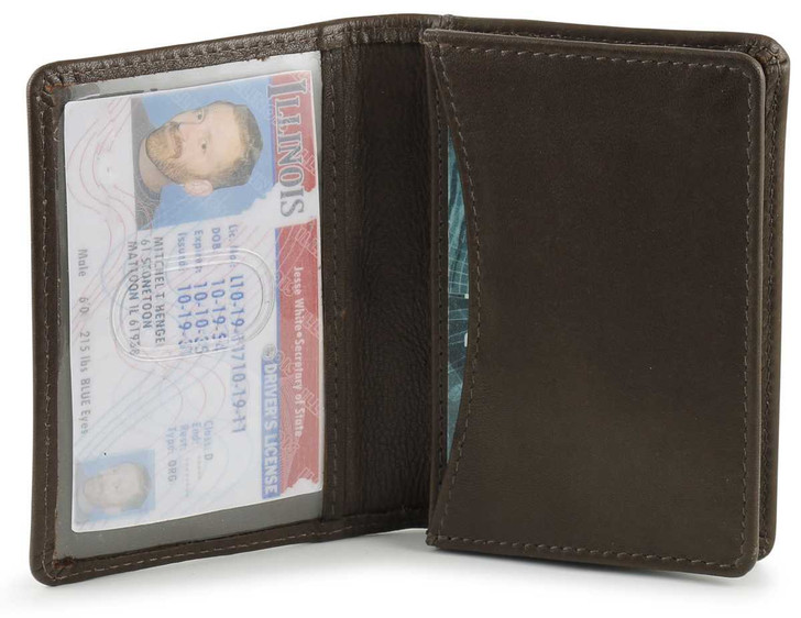 Leather Card Holder Brown