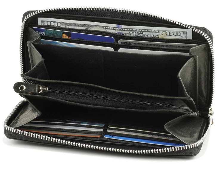 Ladies Leather Wallet Open