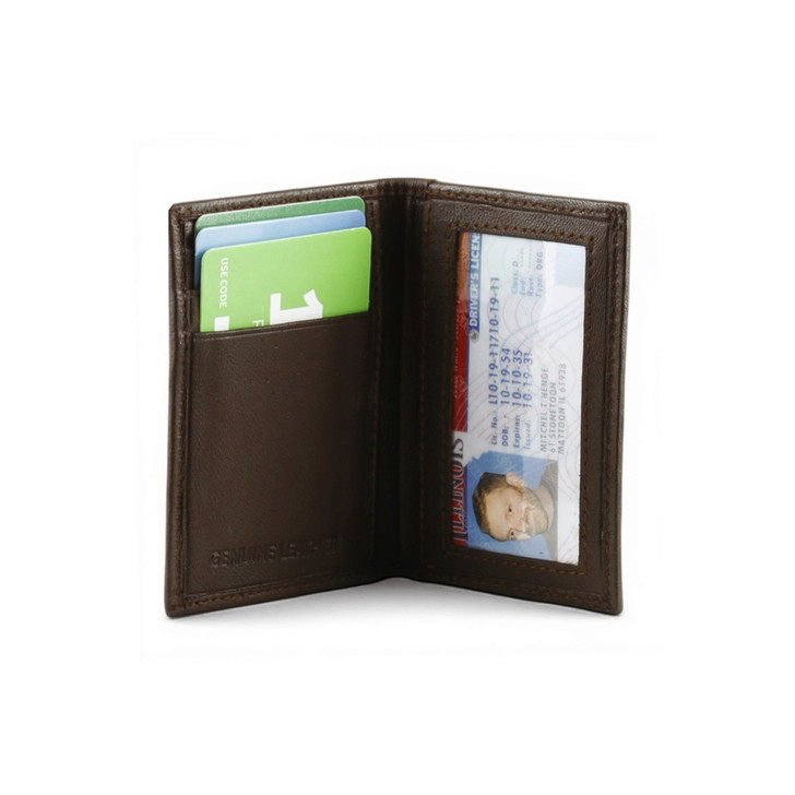 Leather Credit Card Holder - Brown