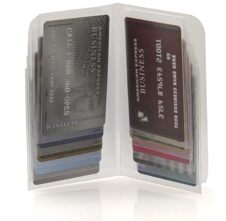 Plastic Wallet Inserts - Secretary 10 Page Credit Card Holder Open