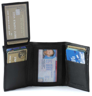 Trifold Wallet with Left Side Flip Up ID