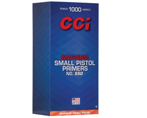 CCI 550 MAG SMALL PISTOL PRIMER 100 RD/BX 10BX/BRICK 5 BRICKS/CS