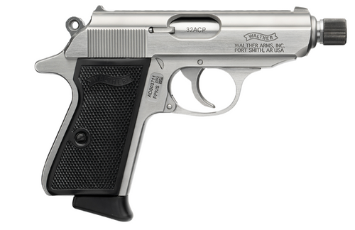 WALTHER PPK/S SD THREADED STAINLESS 32ACP PSTL 8RD