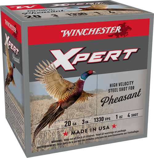 WINCHESTER XPERT PHEASANT 20 GA 3" #4 STEEL 1 OZ LEAD FREE 25 RD/BX 10 BX/CS