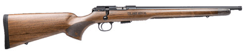 CZ 457 ROYAL 22LR RIFLE 16.5" THREADED BBL, AMERICAN STYLE WALNUT STOCK, 5RD MAGAZINE