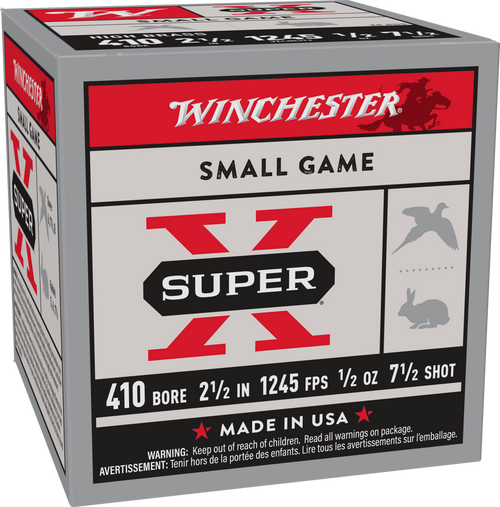 WINCHESTER SUPER-X HEAVY BRASS GAME LOAD 410 2-1/2" 7.5 25RD BX 250RD CASE