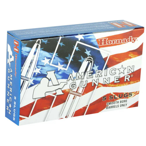 HORNADY AMERICAN GUNNER 12G REDUCED RECOIL 1OZ RIFLED SLUG 5RD BX 100RD CASE