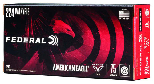 FEDERAL 224 VALKYRIE 75GR AMERICAN EAGLE FMJ 20 RD/BX 10 BX/CS
