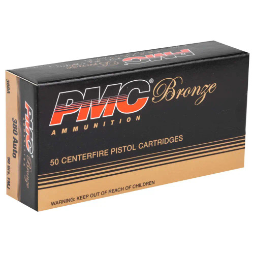 PMC BRONZE 380 AUTO 90GR FMJ 50RD BX 1000RD CASCE