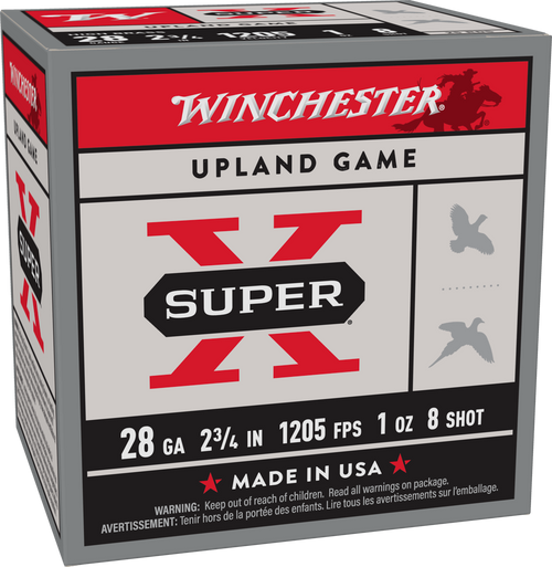 WINCHESTER 28 GA 2-3/4" #8 SUPER-X UPLAND HB 1 OZ 25 RD/BX 10 BX/CS