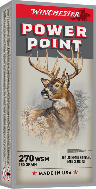 WINCHESTER SUPER X POWER POINT 270WSM 150GR 20RD BX 200RD CASE