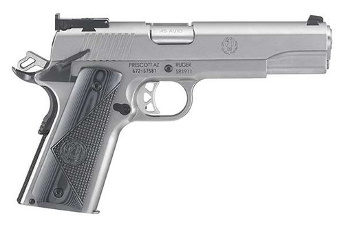 RUGER SR1911 TARGET 45ACP PSTL 5" STS  DLX CHK GRPS 8+1