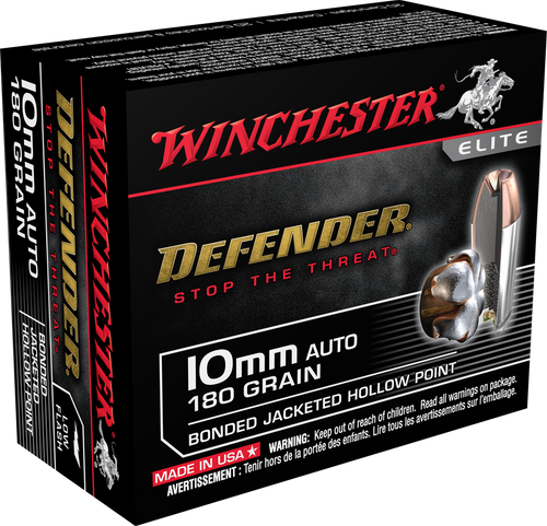 dWINCHESTER DEFENDER 10MM 180GR JHP 20RD BX 200RD CASE