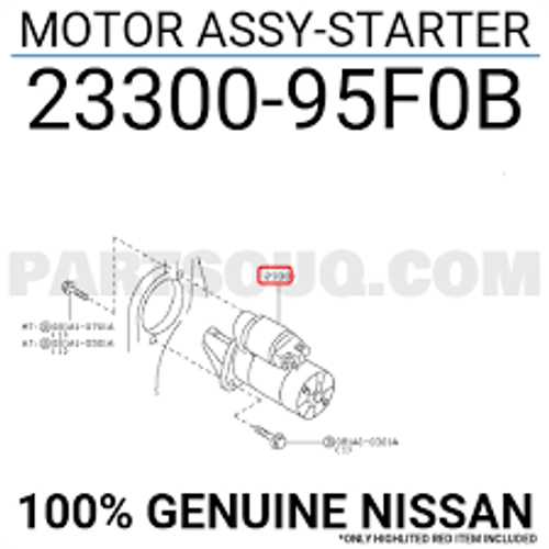 NISSAN Motor Assembly Starter 2330095F0B