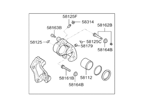 Hyundai 58180-3QA50 CALIPER Kit-Front Brake,LH-UAE