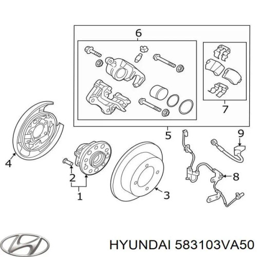 Hyundai 58310-3VA50 Brake Assembly-Rear,LH-UAE
