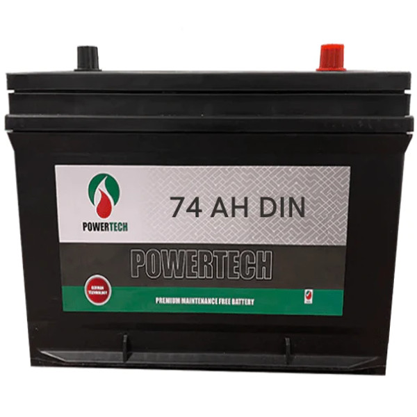 Powertech 12V 74 AH DIN Car Battery-UAE