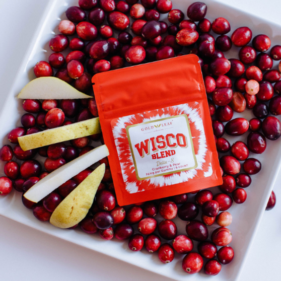 Gold Leaf Collection | Delta-8 gummies by Lake Country Growers | Wisco Blend (Cranberry & Pear) 25mg per gummy | 6 count per pack 