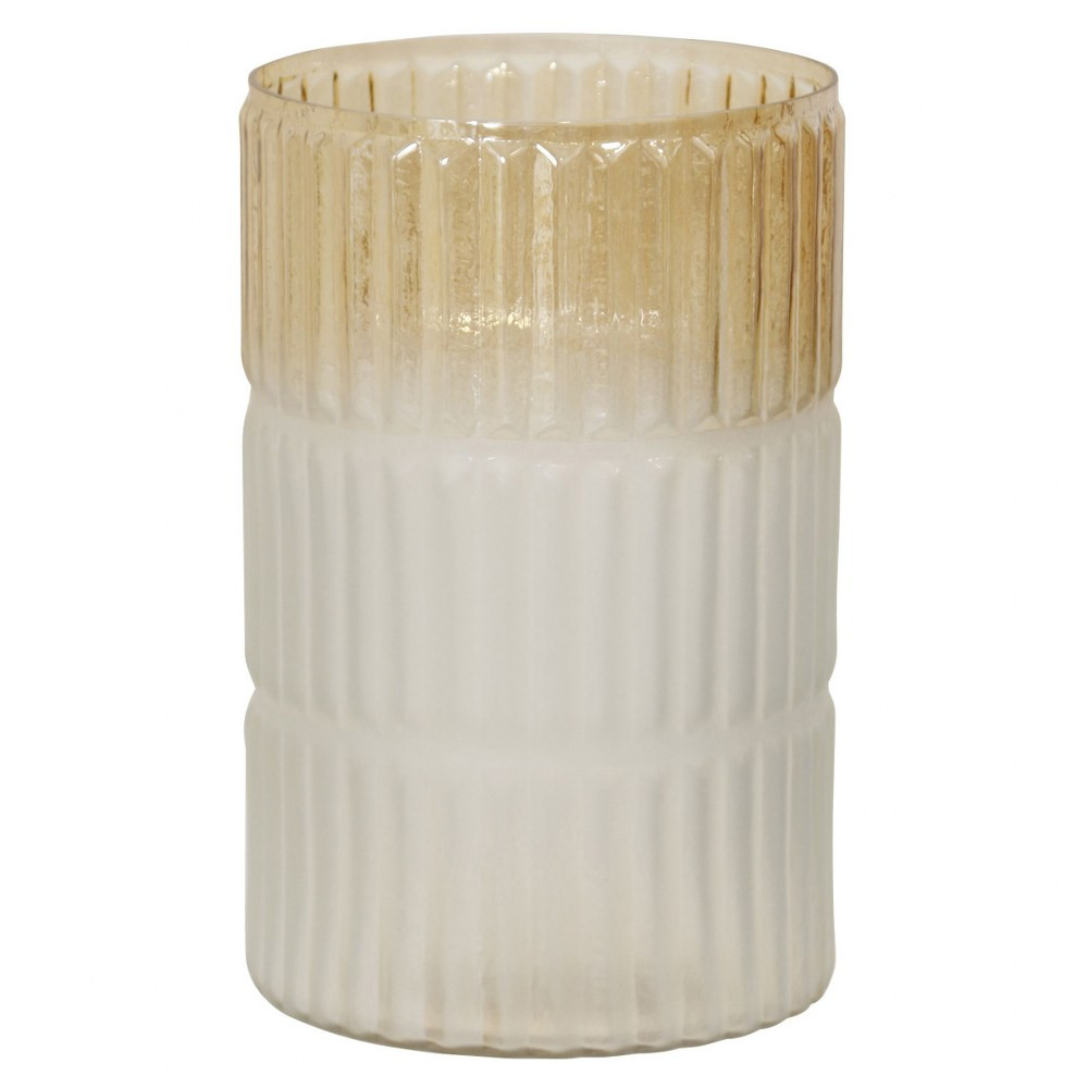 Pleated Ombre Glass Vase 12 Inch Tall and 8 Inch Wide by Stylecraft - AI11378