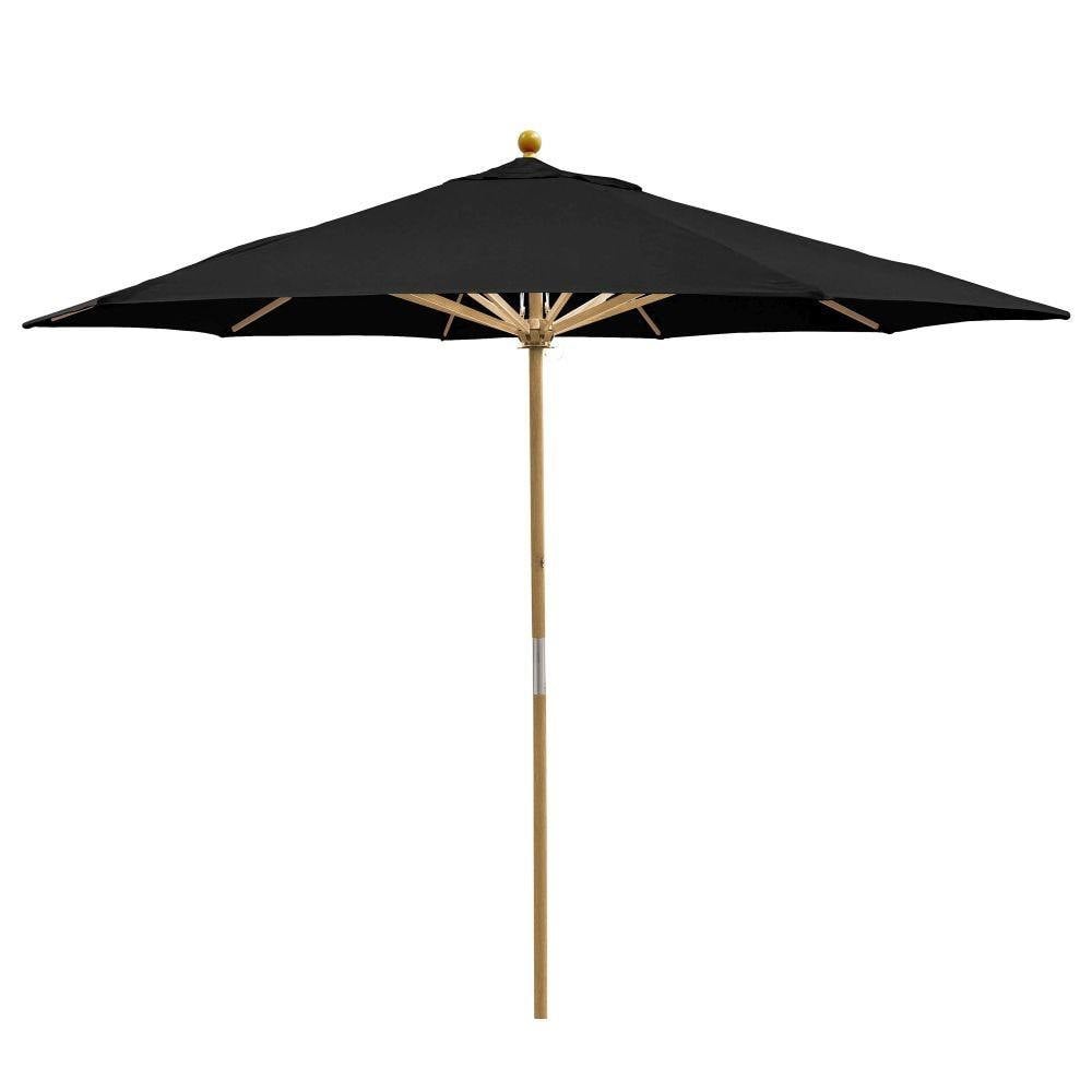11 foot wood patio umbrella Galtech 183 11' 4-Pulley Light Wood Umbrella, Navy Blue