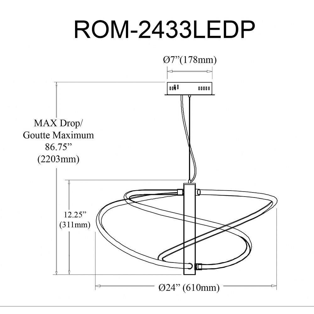 ROM-2433LEDP-PC | dimension