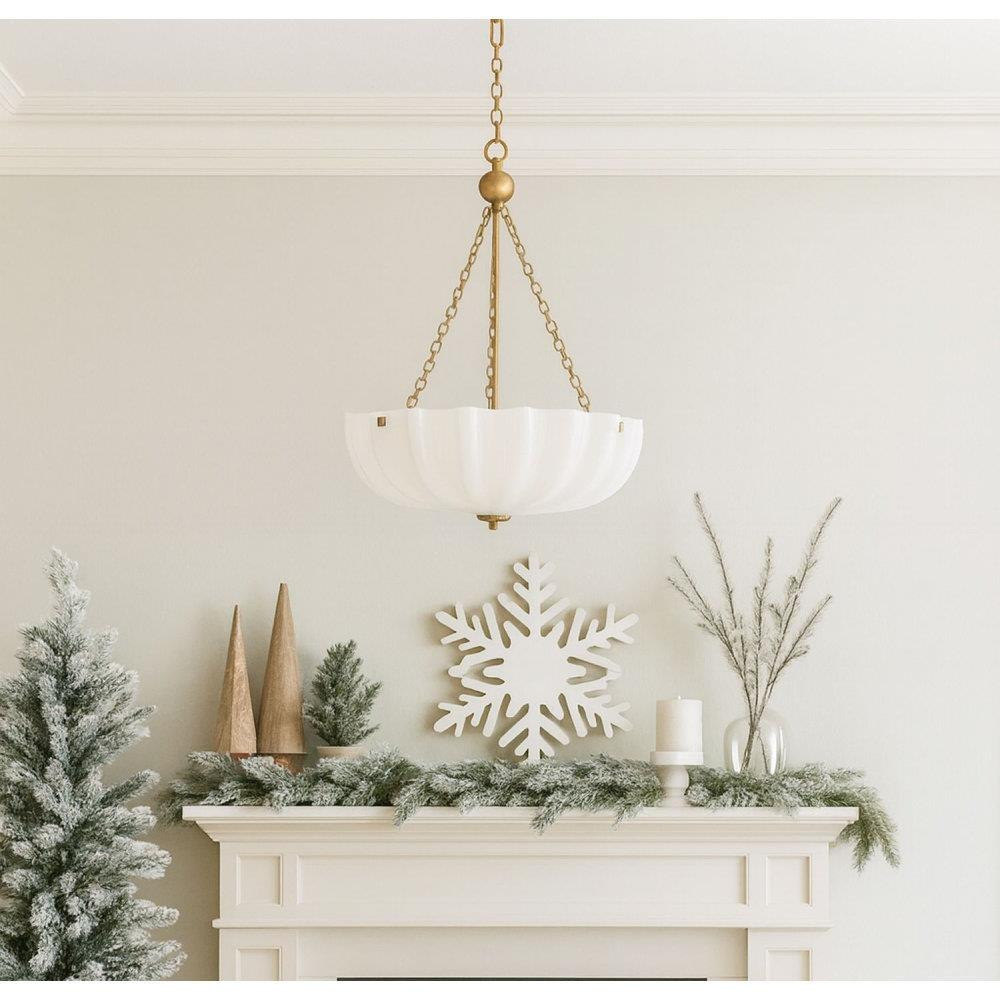 Bundt 3 Light Semi Flush Mount 19.5 Inch Tall and 15.5 Inch Wide