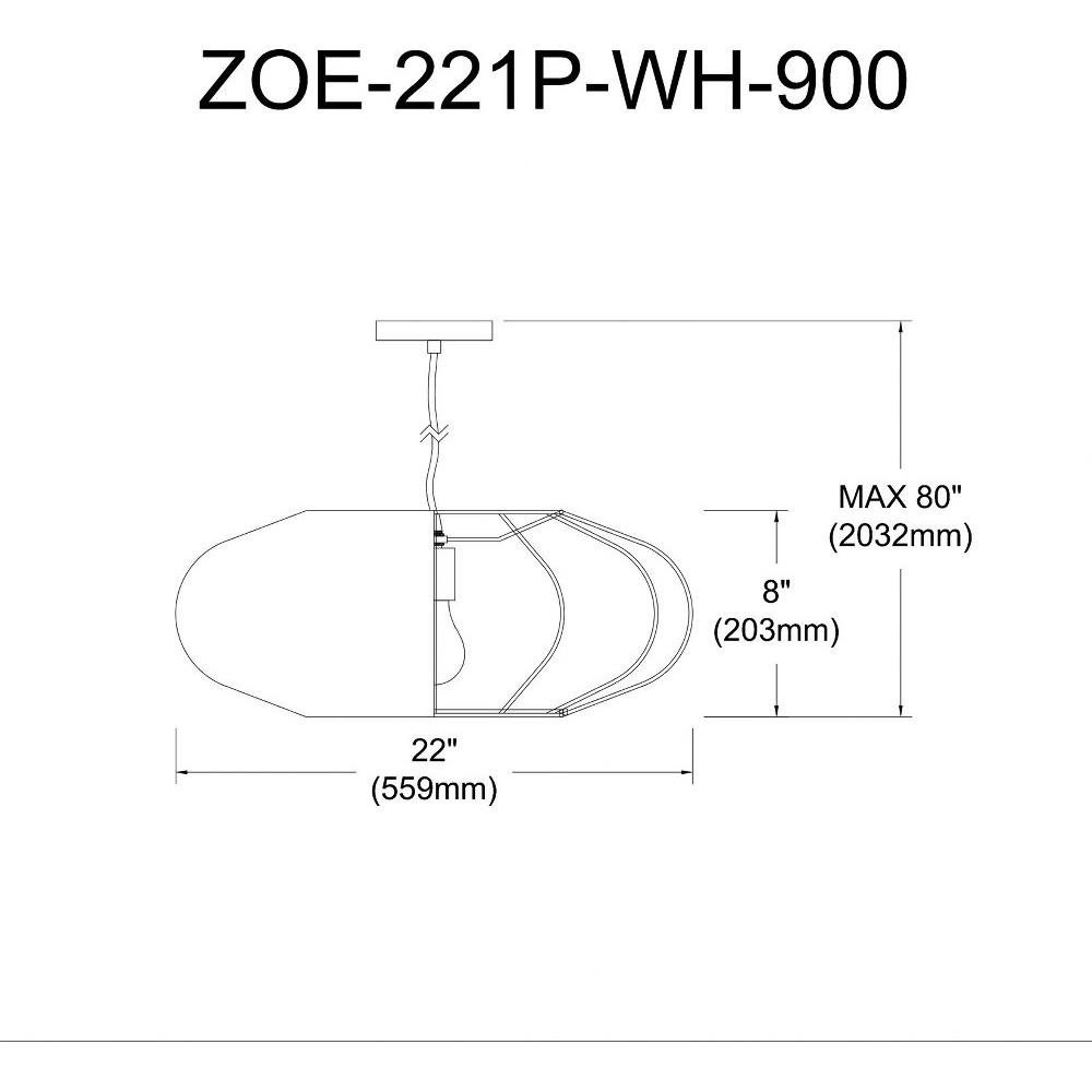 ZOE-221P-WH-900 | dimension