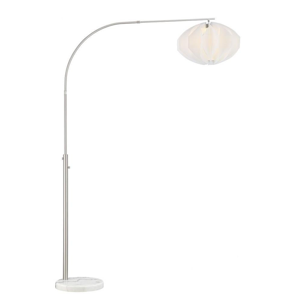 Reina One Light Arch Floor Lamp by Lite Source - LS-83311BN/WHT