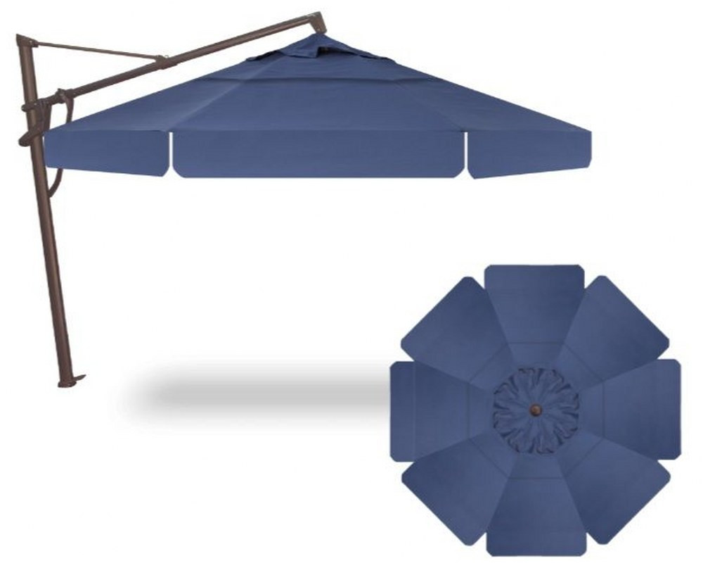 13 Foot Aluminum Manual Lift Octagon Cantilever Umbrella by