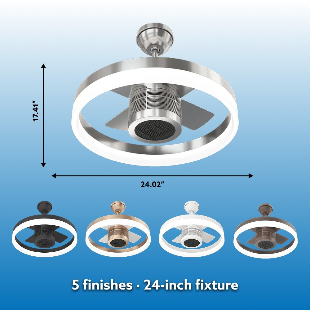 SkyFan and Turbo Heater 24in LED Fandelier Bronze Plug and Play by SkyX - 2250-BR