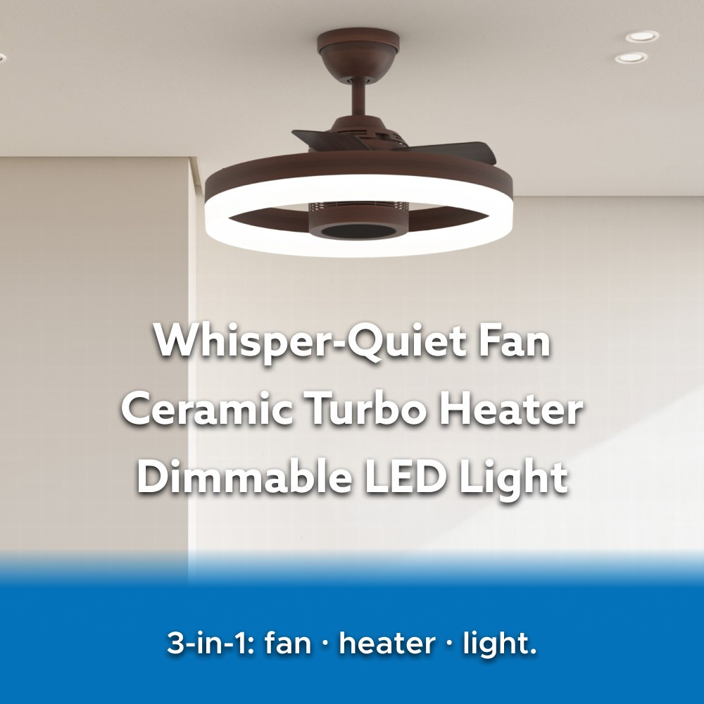 SkyFan and Turbo Heater 24in LED Fandelier Bronze Plug and Play by SkyX - 2250-BR