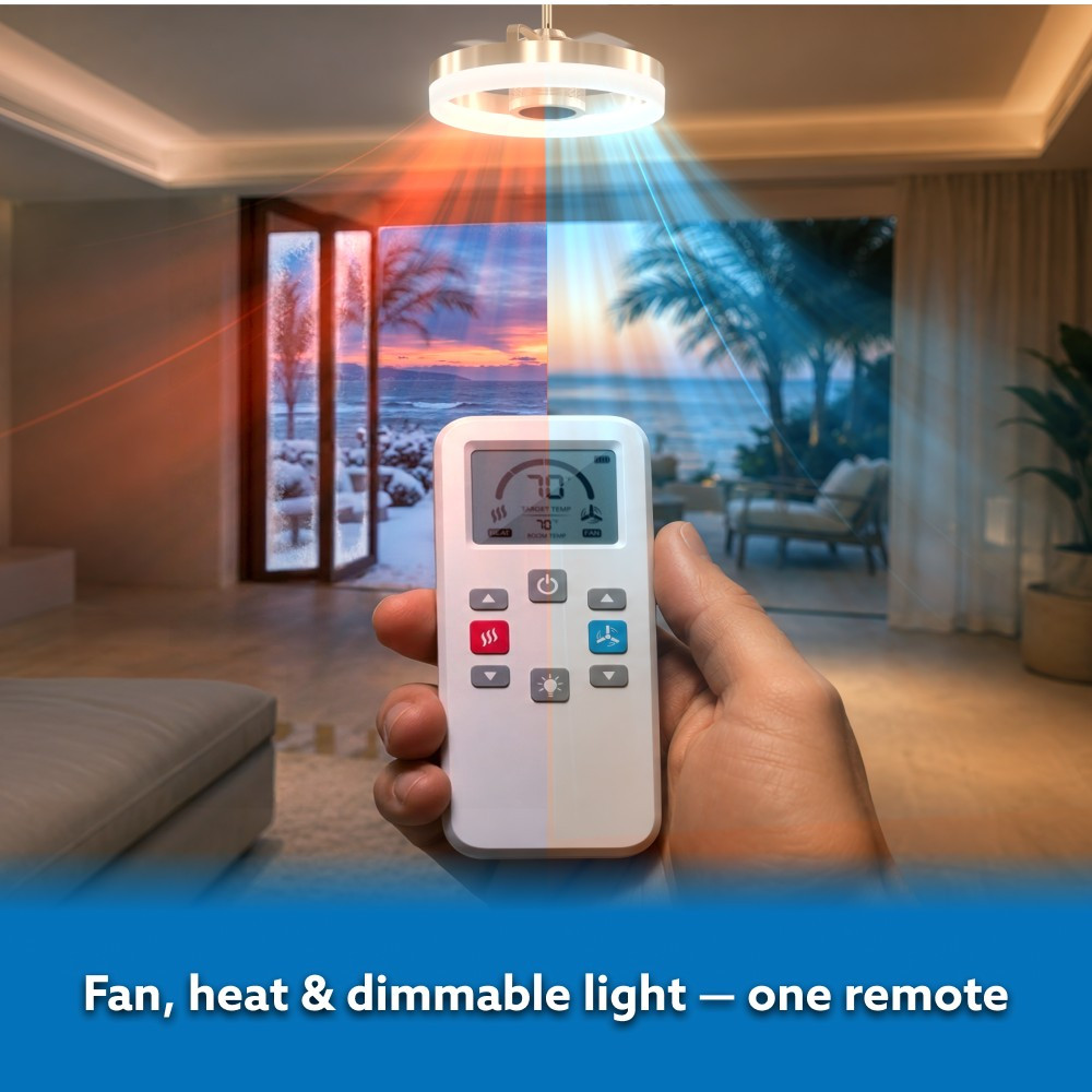 SkyFan and Turbo Heater 24in LED Fandelier Bronze Plug and Play by SkyX - 2250-BR