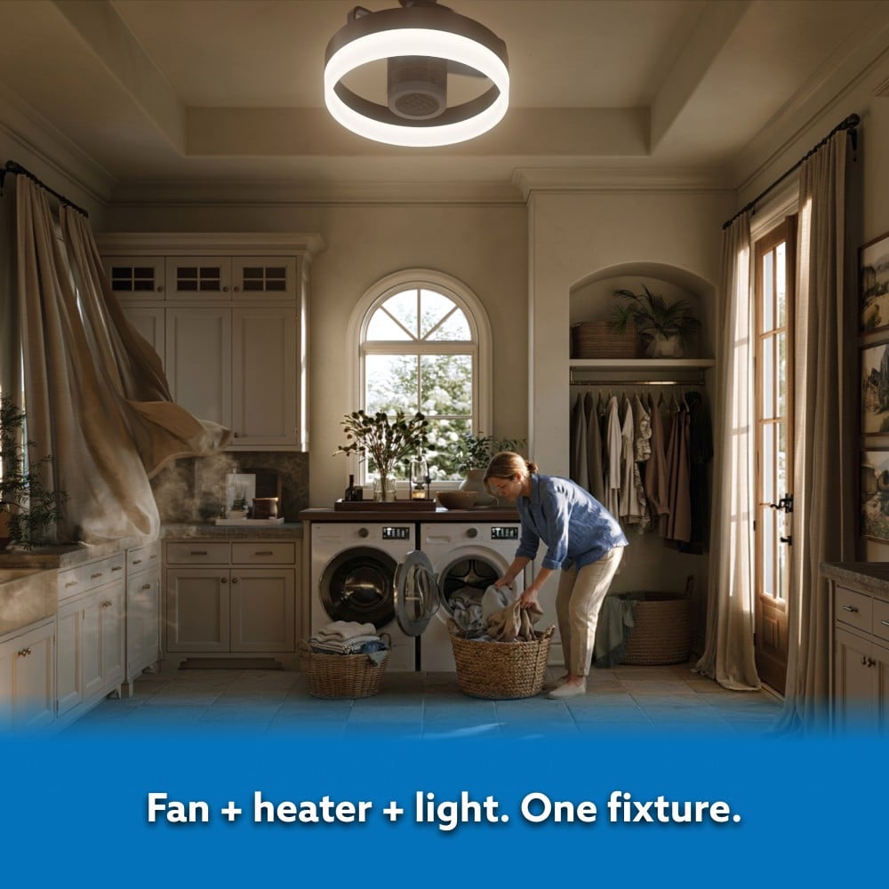 SkyFan and Turbo Heater 24in LED Fandelier Matte Black Plug and Play by SkyX - 2250-MB