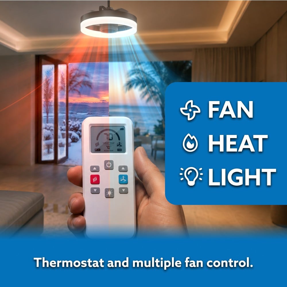 SkyFan and Turbo Heater 24in LED Fandelier Matte Black Plug and Play by SkyX - 2250-MB