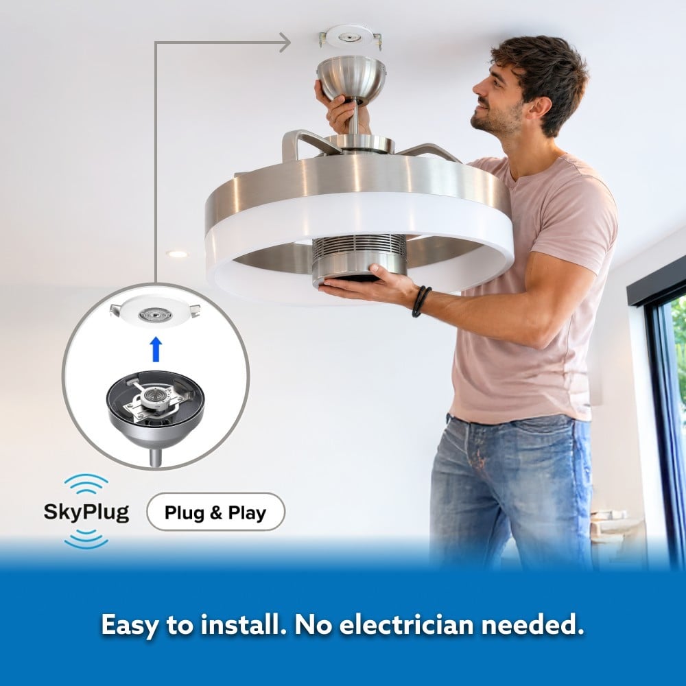 SkyFan and Turbo Heater 24in LED Fandelier Matte Black Plug and Play by SkyX - 2250-MB