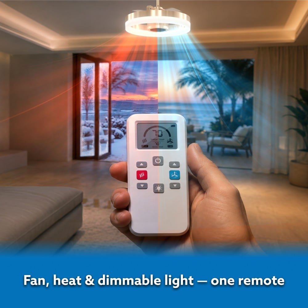 SkyFan and Turbo Heater 24in LED Fandelier Matte White Plug and Play by SkyX - 2250-MW