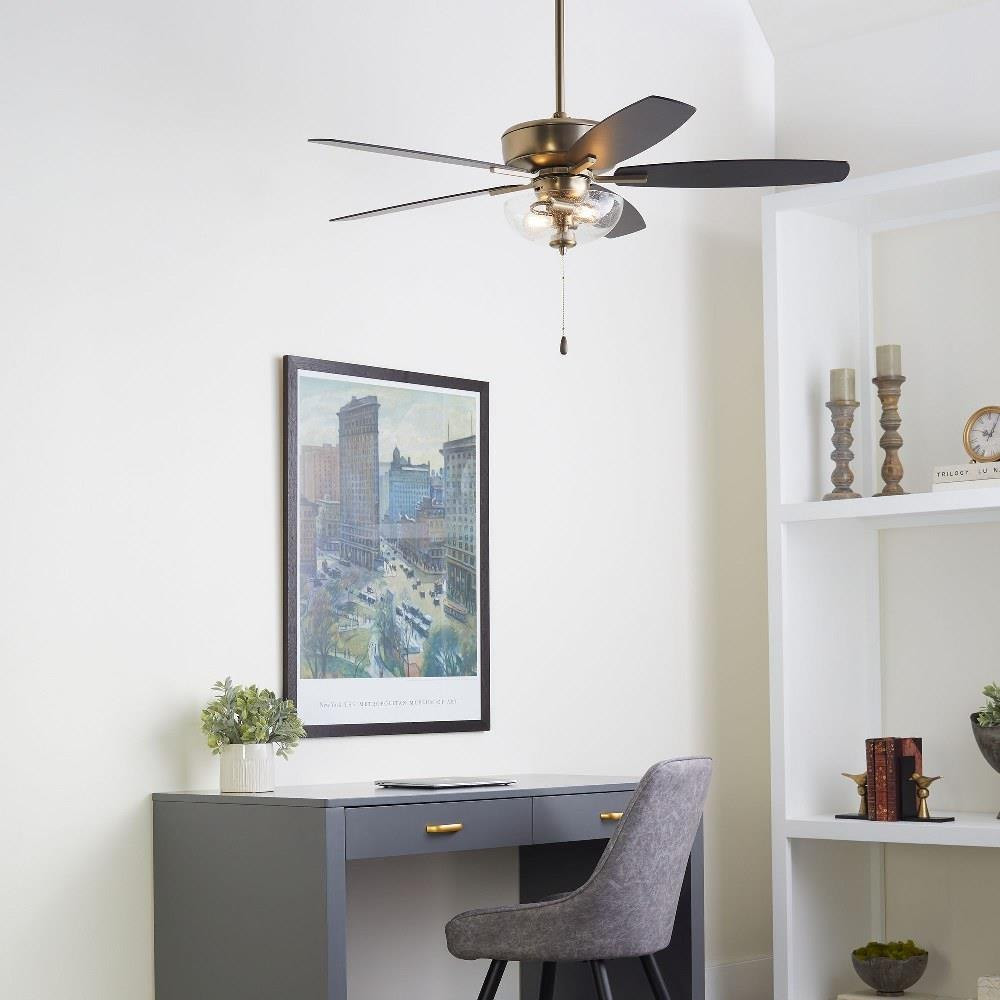Breeze 52 Inch 5 Blade Ceiling Fan with Bowl Light Kit by Quorum