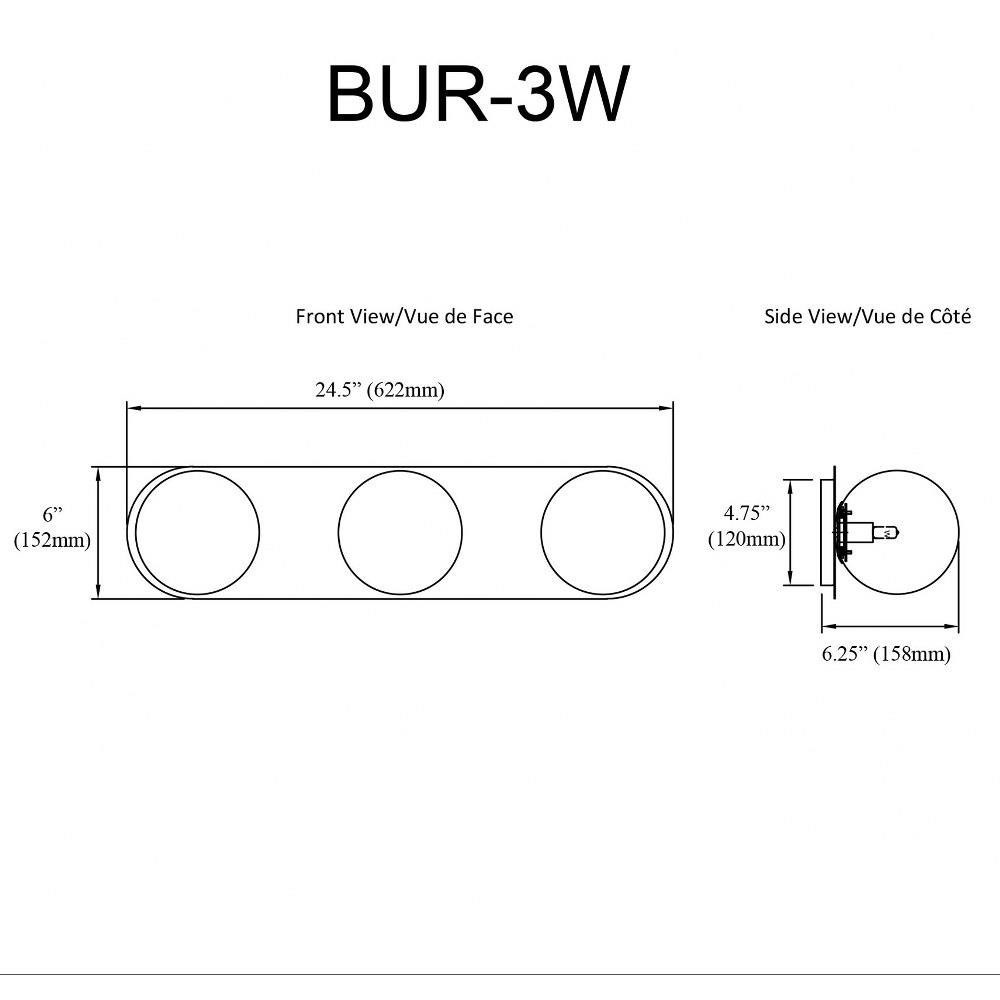 BUR-3W-PC-WH | dimension