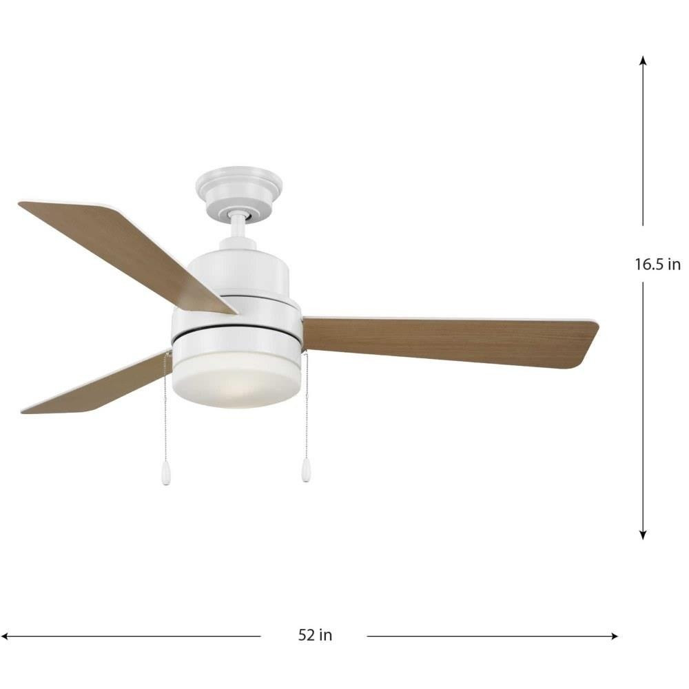 Trevina V 3 Blade Ceiling Fan with Light Kit 52 Inch Wide by