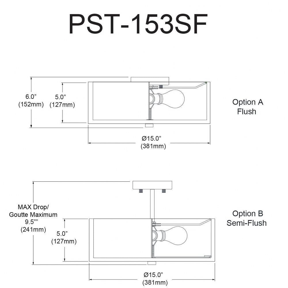 PST-153SF-MB-BK | dimension